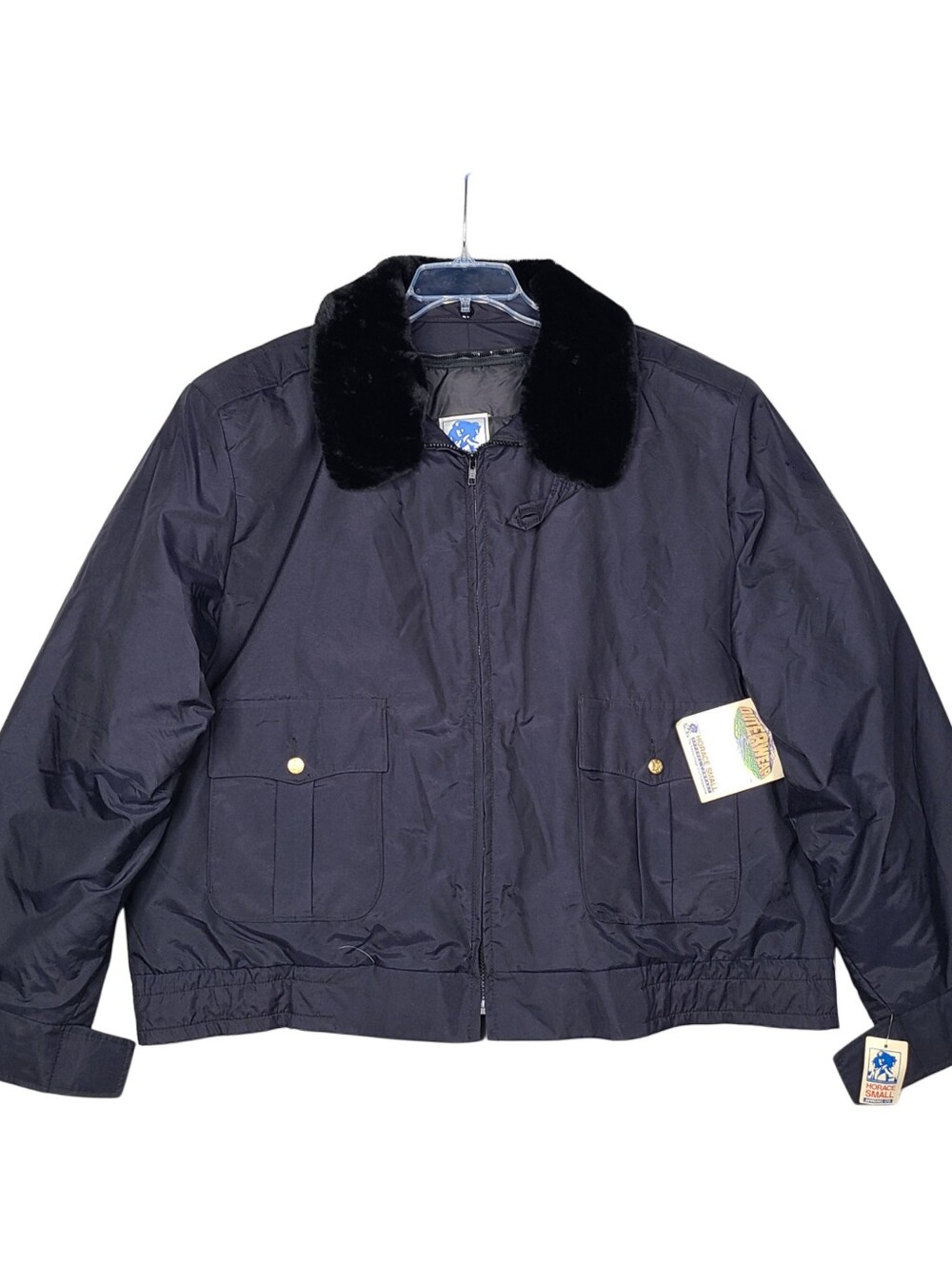 Vintage 80s Horace Small Police Security Jacket Fur Collar Bomber Sz 2XL (Read)